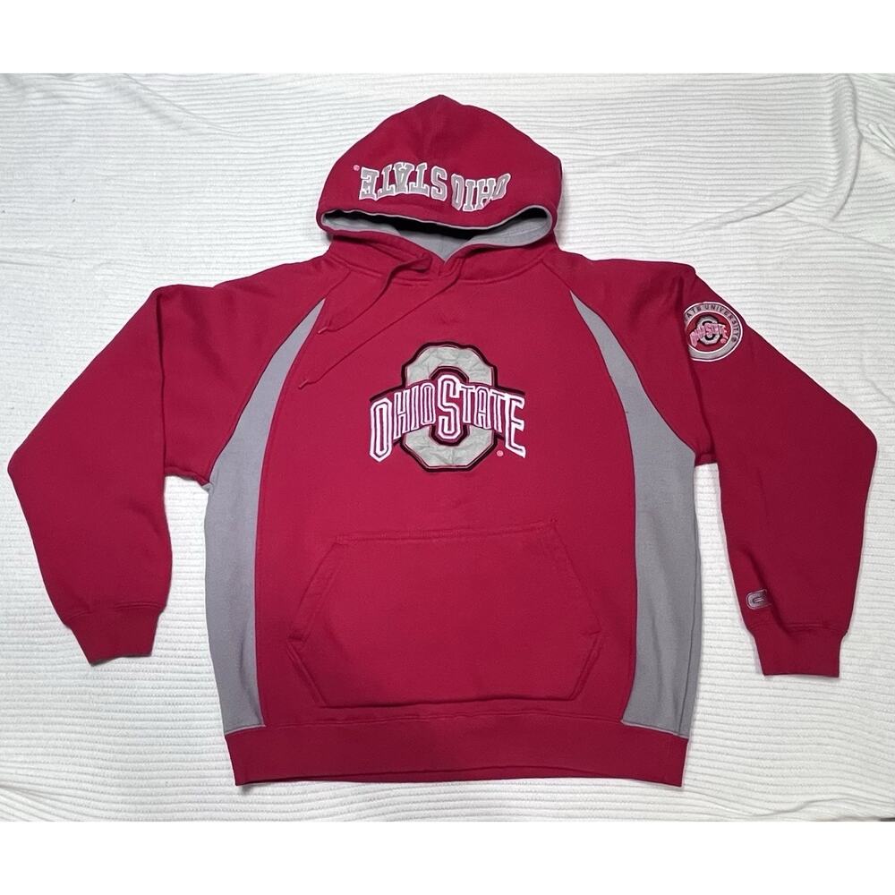 Colosseum Athletics Lg Unisex Heavy Weight Hoodie Ohio State Red/Gray